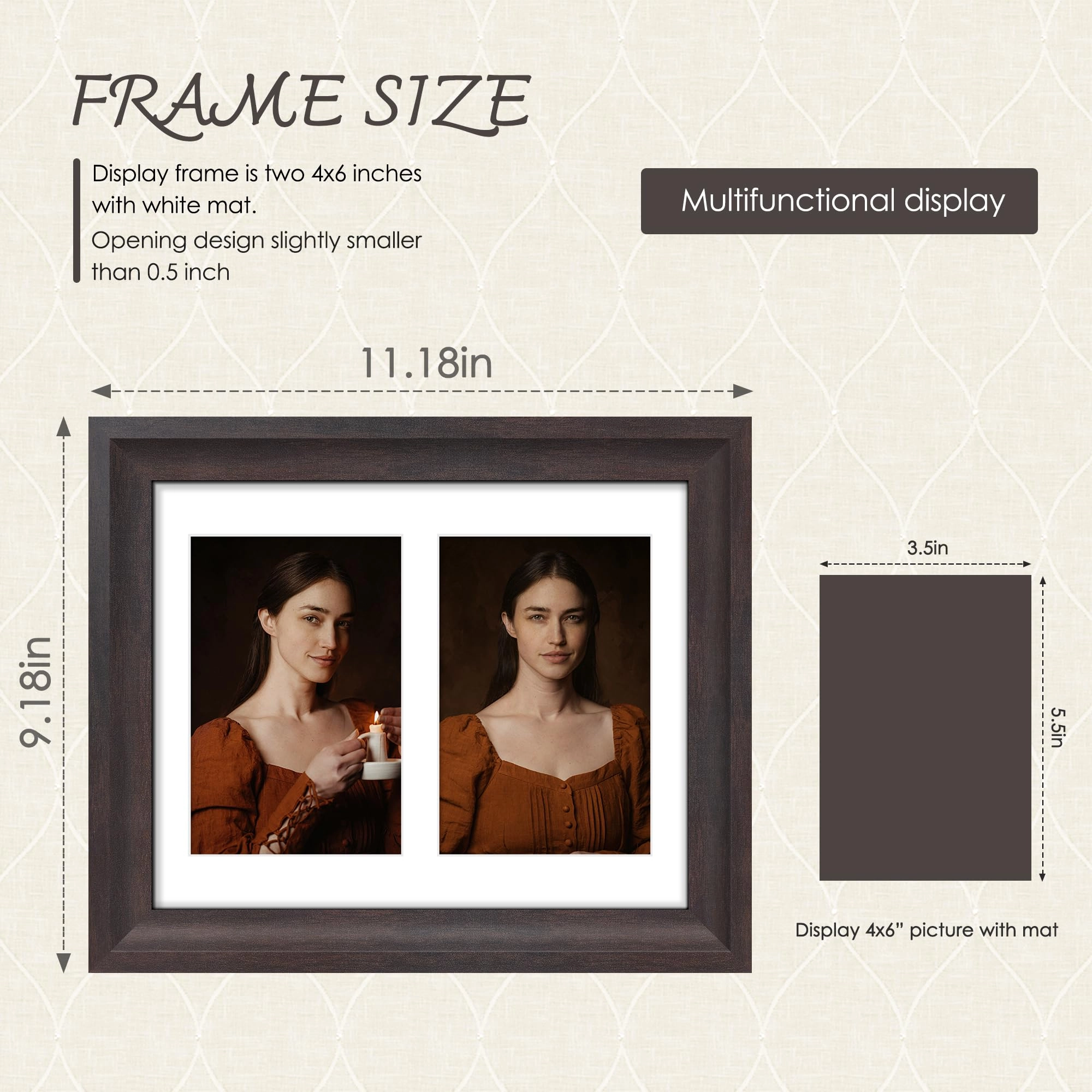 Double Picture Frame - 8x10 Two 4x6