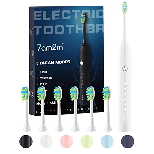 Sonic Electric Toothbrush - 6 Brush Heads 90-Day Battery