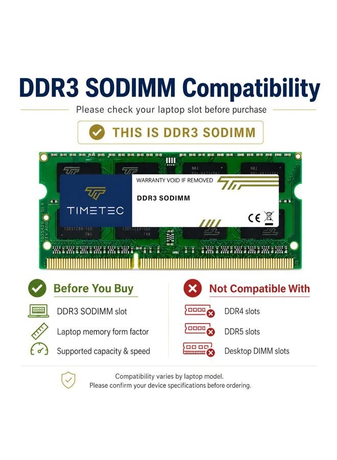 DDR3L 1600MHz PC3L-12800 - 8GB 1600MHz 204-Pin