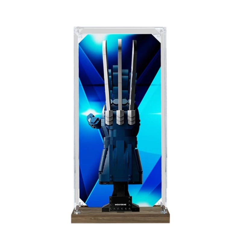 HCAEIOFJ Clear Acrylic Display Case (76250) - 7.87x7.87x15.74in Acrylic Wood Bottom+background