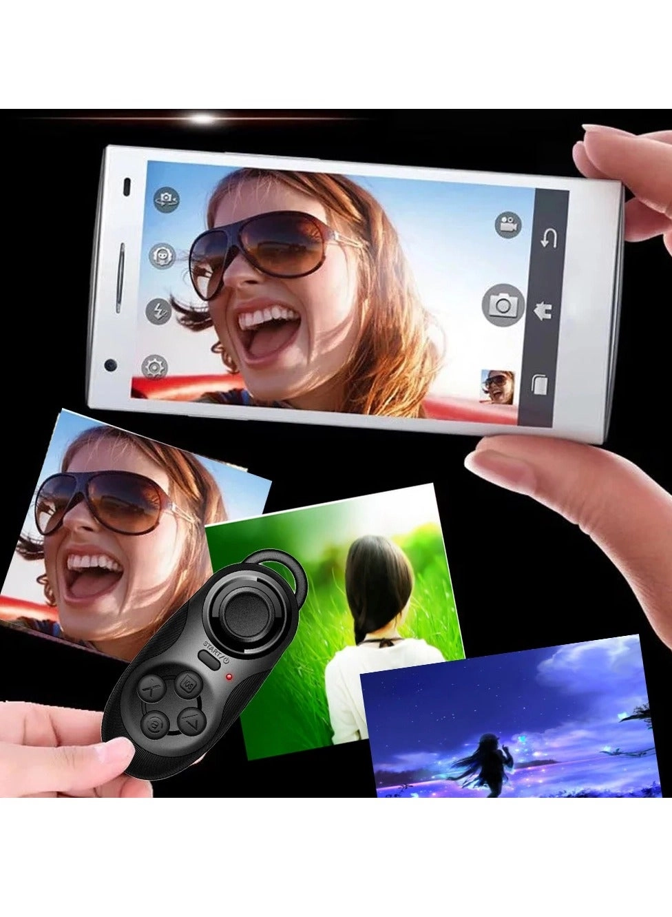 Bluetooth Remote Gamepad - Black IOS Android Smartphone PC Laptop