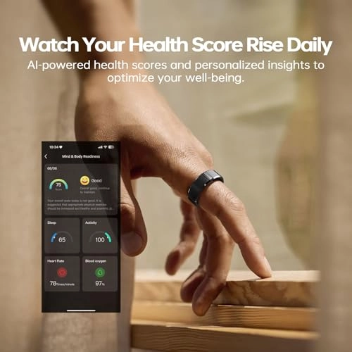 Fitness Ring - Heart Rate Sleep Tracking Waterproof