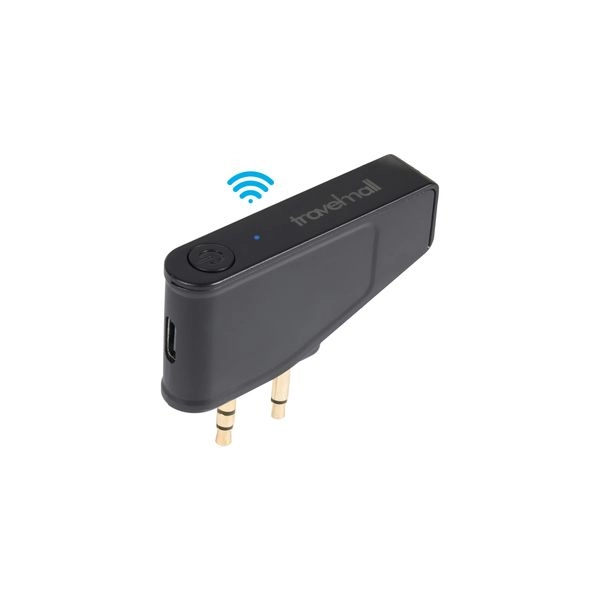Travelmall 2-In-1 Bluetooth 3.5mm Airplane Headphone Adapter - for Nintendo Switch 12h battery