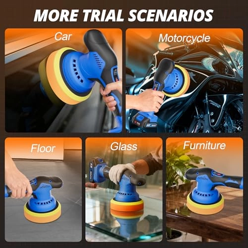 Cordless Car Buffer Polisher - 1580W 5" 6"