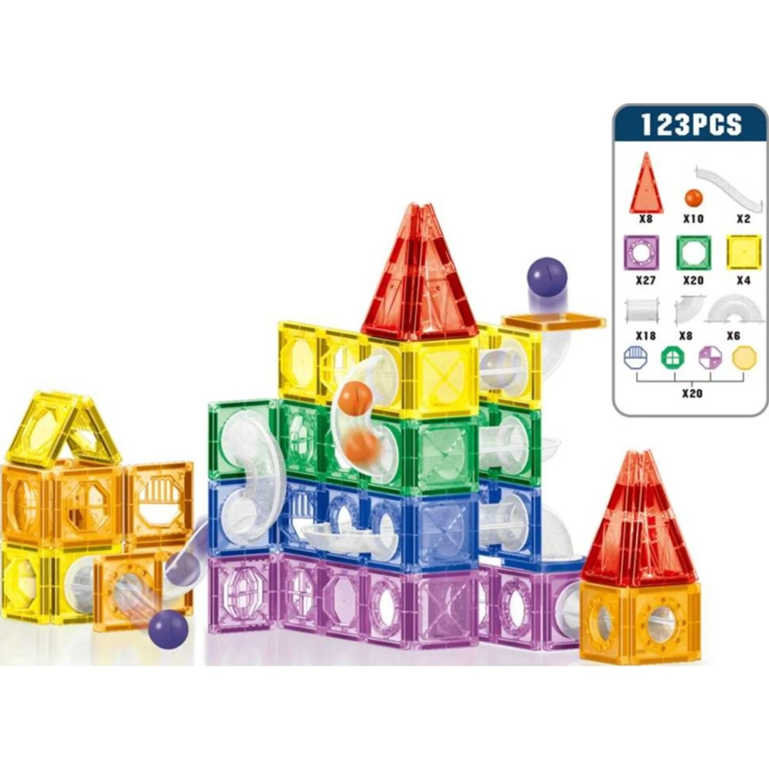 Colored Window Magnet Blocks - 123 pcs