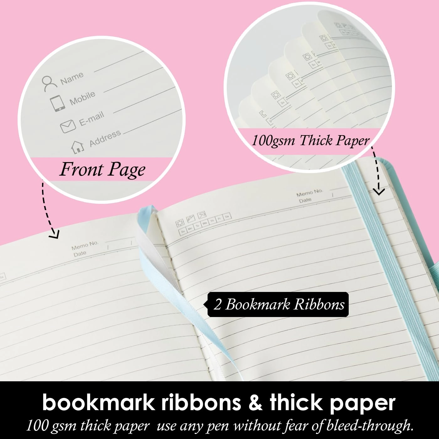 Small Notebook Journal - 68 Sheets 3 Pack Ruled