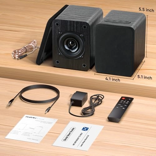 Powered Bluetooth Bookshelf Speakers - 40W