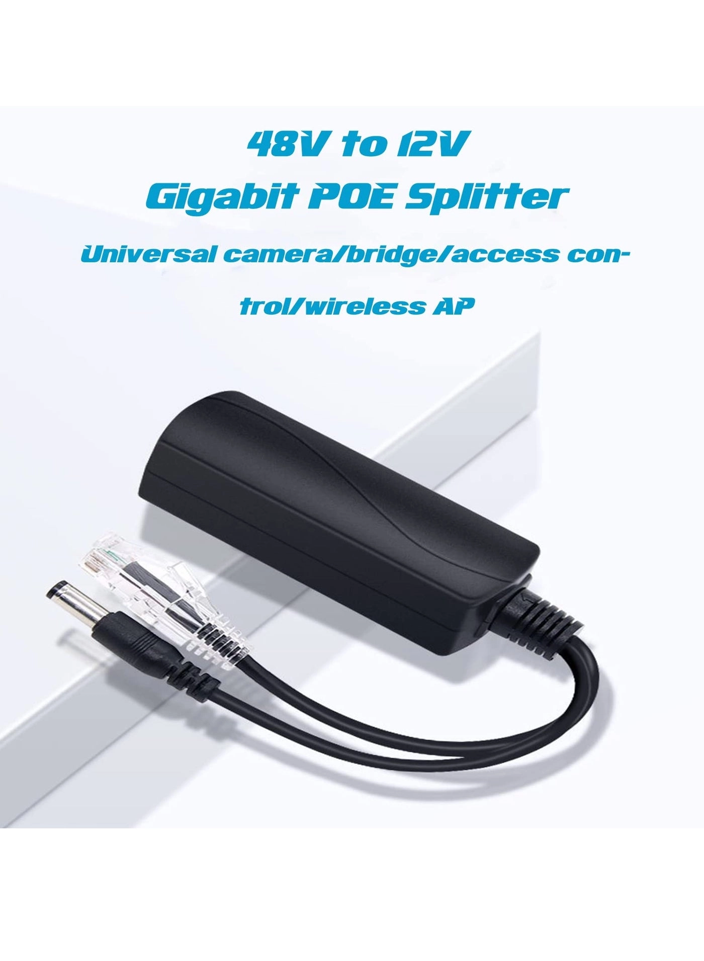 Gigabit PoE Splitter - 12V 2A IEEE 802.3af/at 10-100-1000Mbps