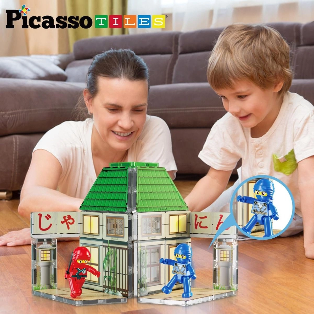 Magnetic Tiles - Ninja Dojo Theme 64pcs