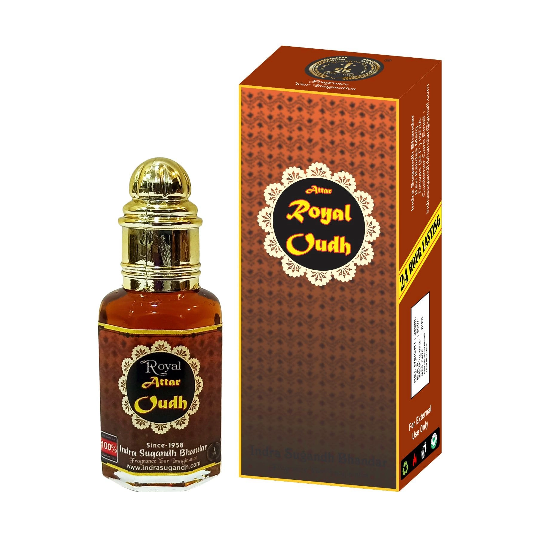 INDRA SUGANDH BHANDAR Attar Agarwood Oudh - 12 ml
