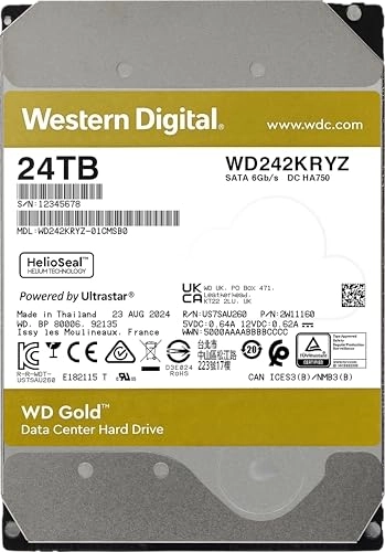 Gold 3.5" 7200rpm 512MB SATA 6Gb/s (WD242KRYZ- SPCMSB0) - 24TB