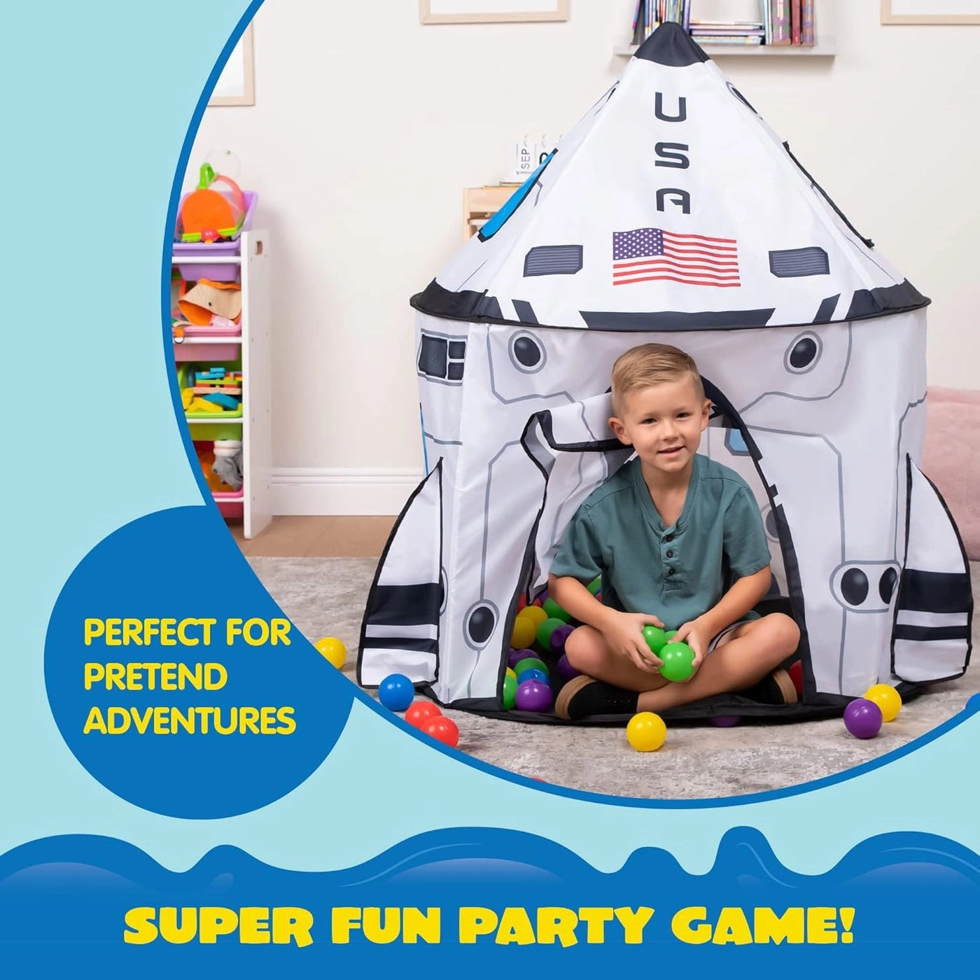 Rocket Ship Play Tent - Multi Indoor Outdoor