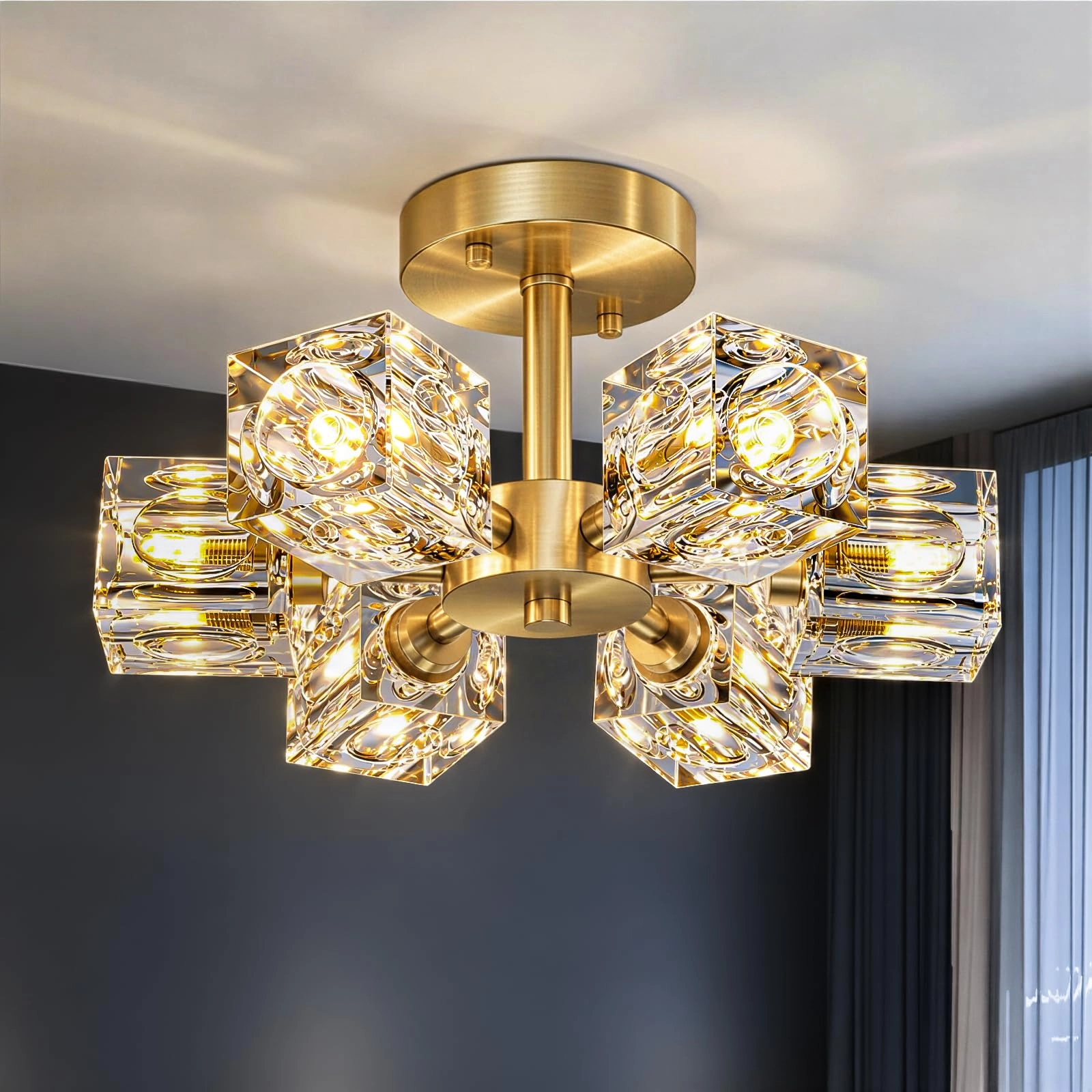 OKES Semi Flush Mount Ceiling Light Fixture