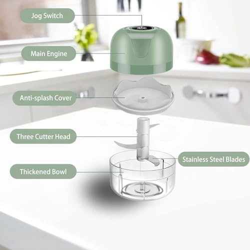 Mini Food Chopper - 8.5oz 3.3oz Cordless Rechargeable