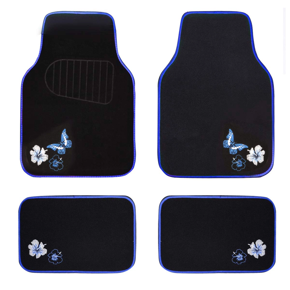 Embroidery Butterfly and Flower Car Floor Mats