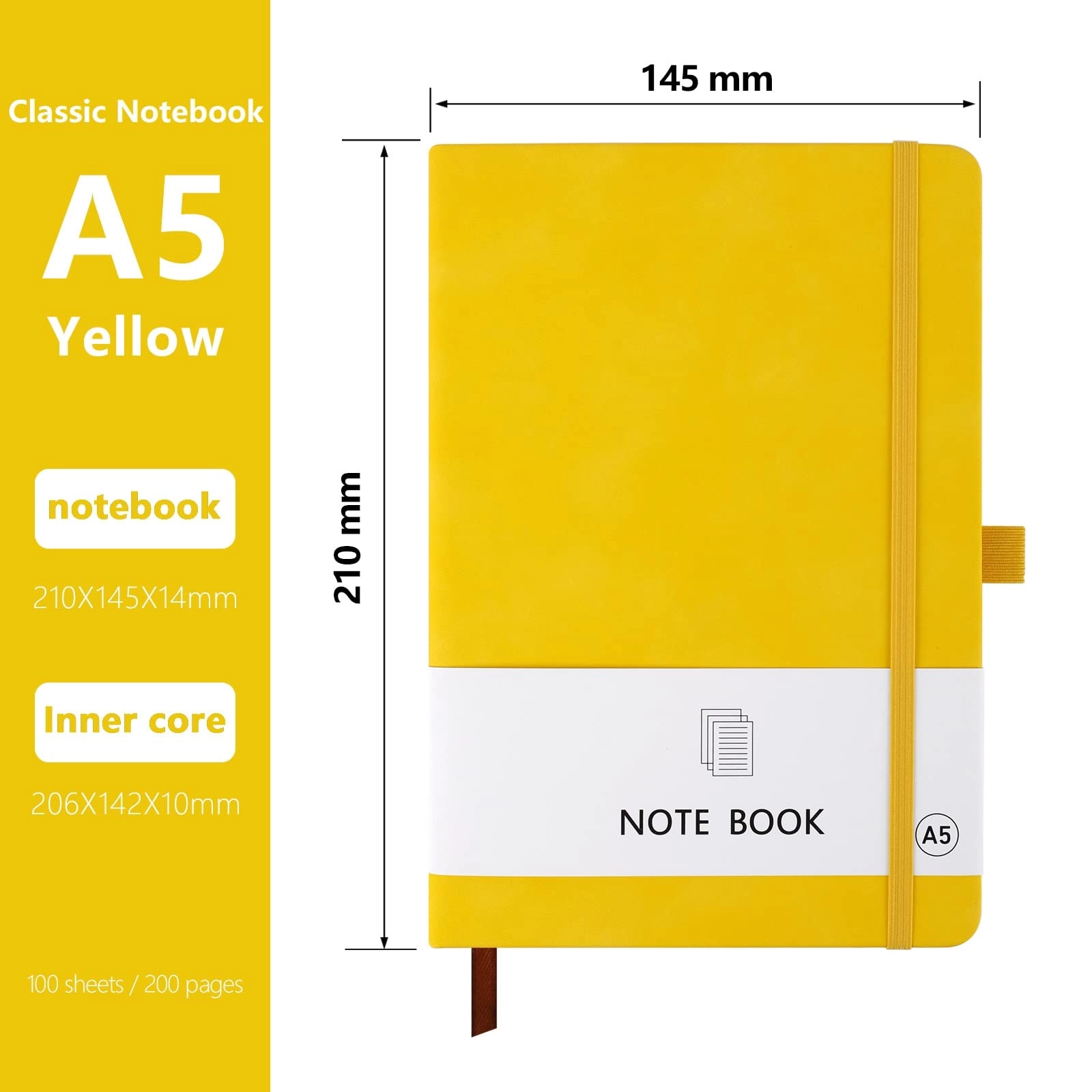 Notebook A5 Hardcover - Lined 200 Pages