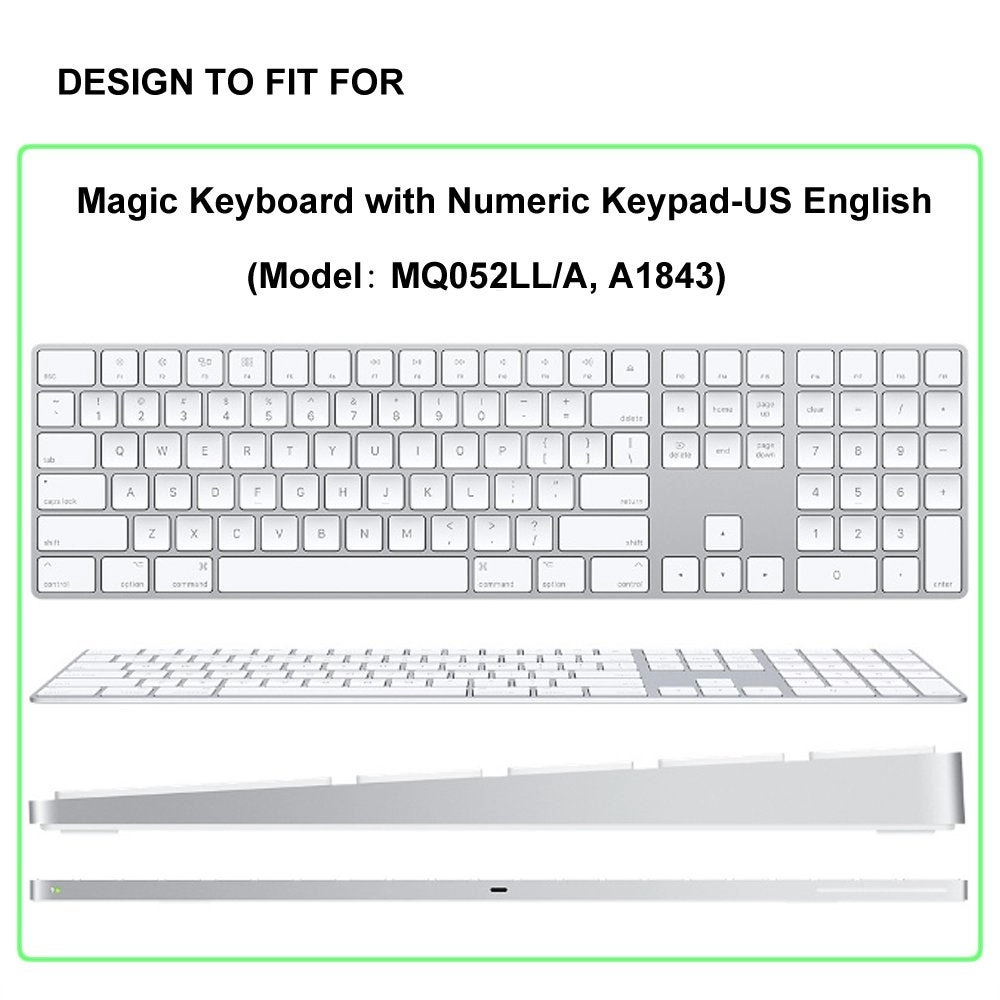 Keyboard Cover Skin - US Layout Wireless Bluetooth