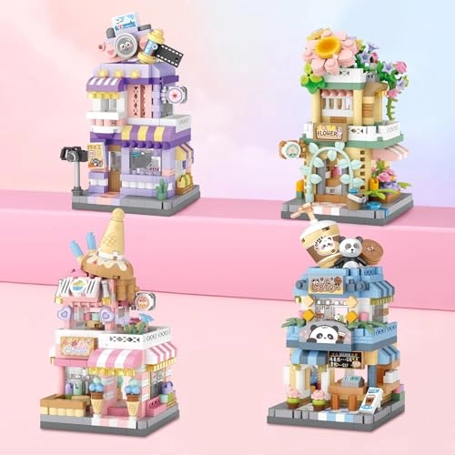 Ice Cream Parlor - 400 pcs + Panda Cafe House - 410 pcs + Photo Studio - 350 pcs + Flower Shop - 390 pcs