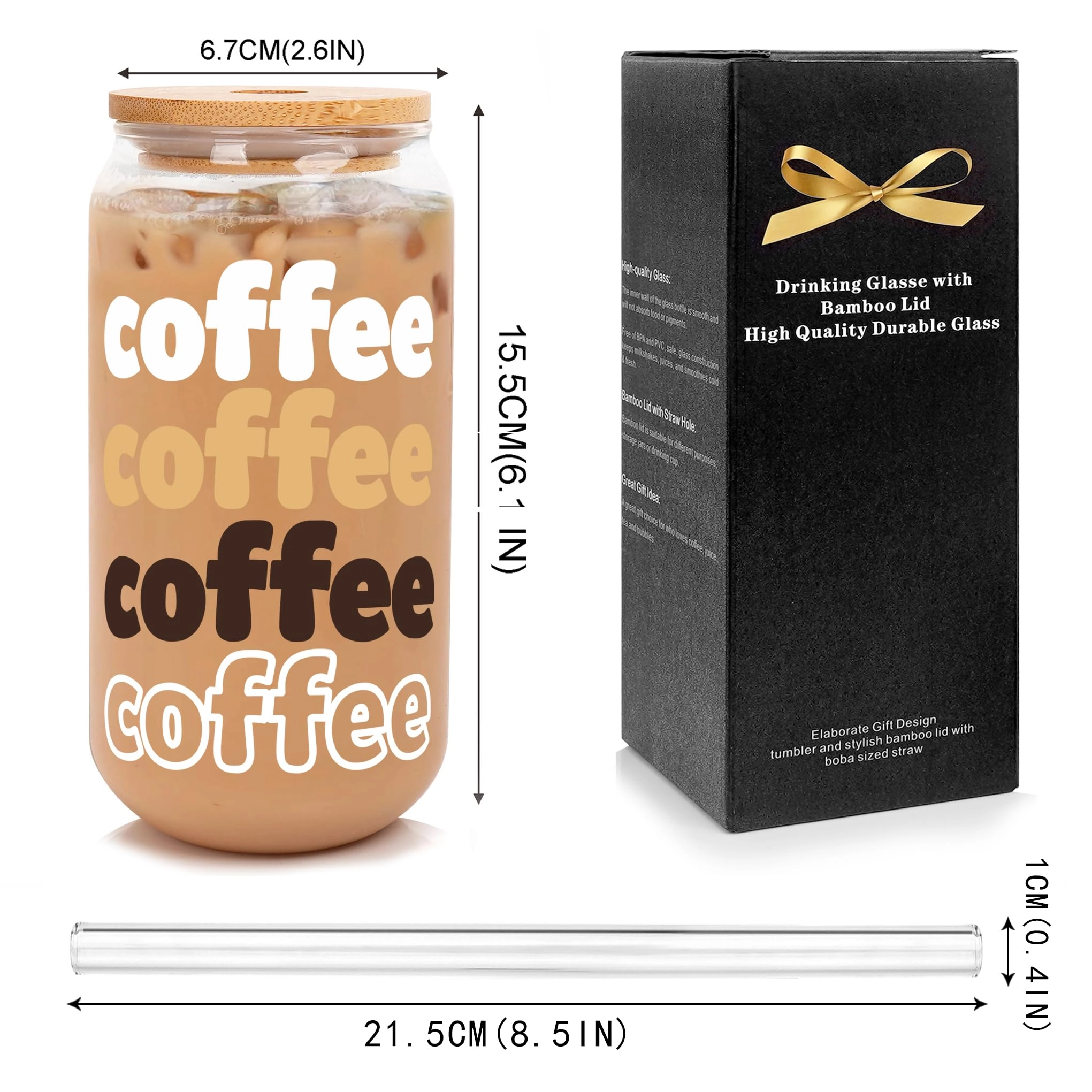 Iced Coffee Cup - 1 pcs Bamboo lid