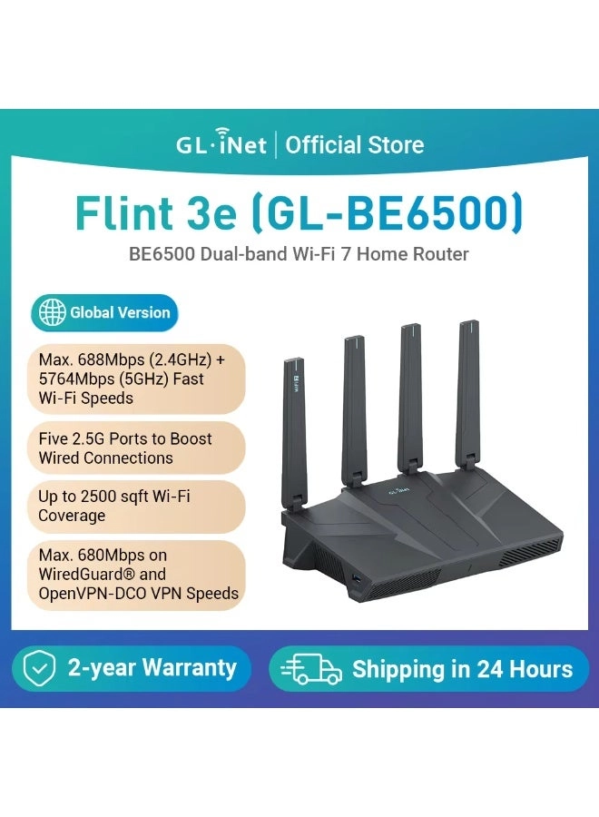 GL.iNet Flint 3e - 6452 Mbps WiFi 7