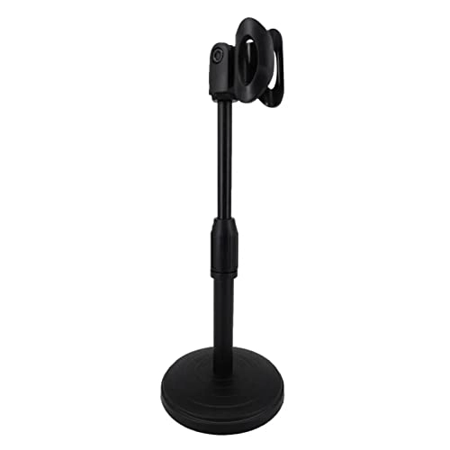 Adjustable Microphone Stand - Universal Detachable Mic Mount Weighted Round Base