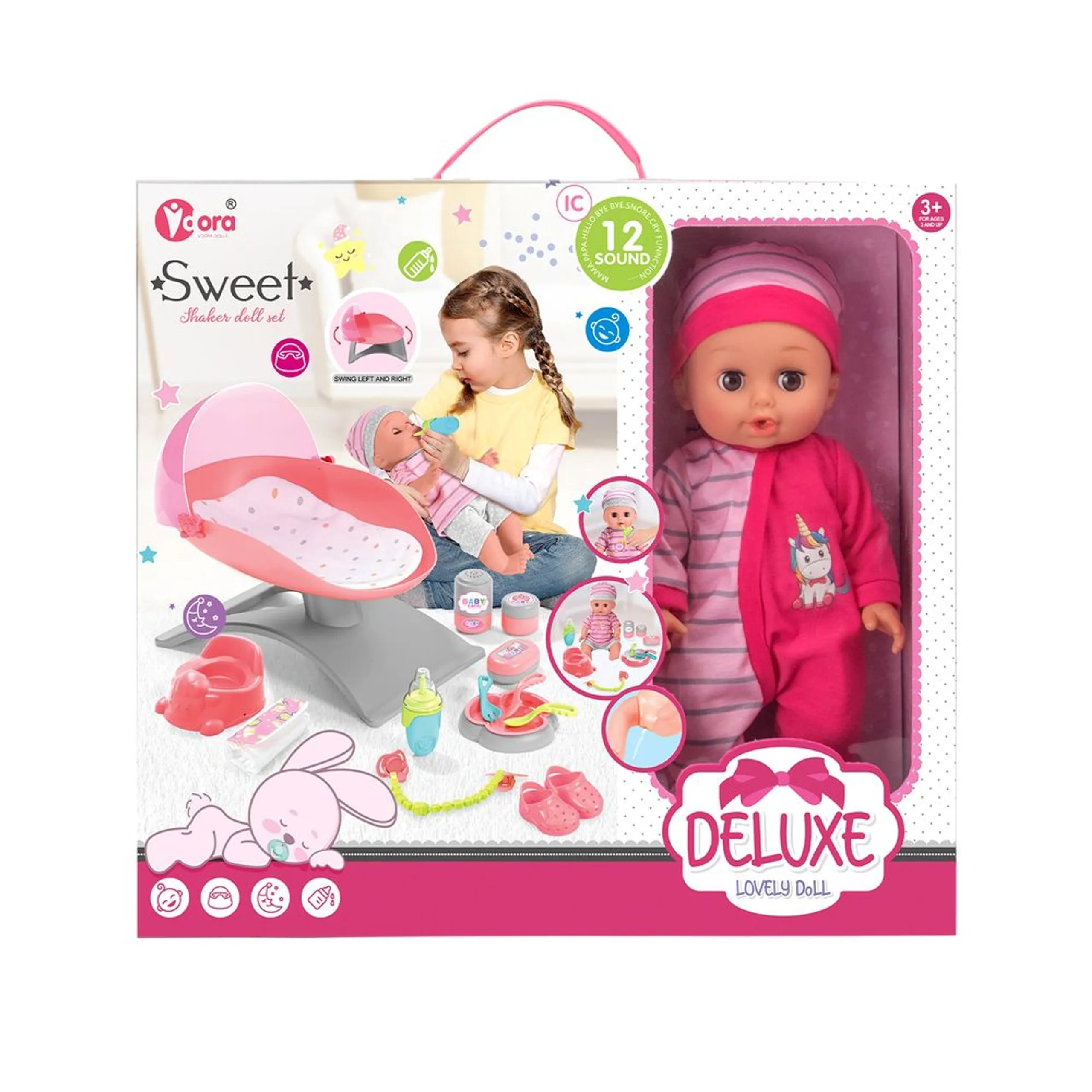 Vdora Dolls Sweet Shaker Doll Set - 14" Vinyl Head Ages 3+