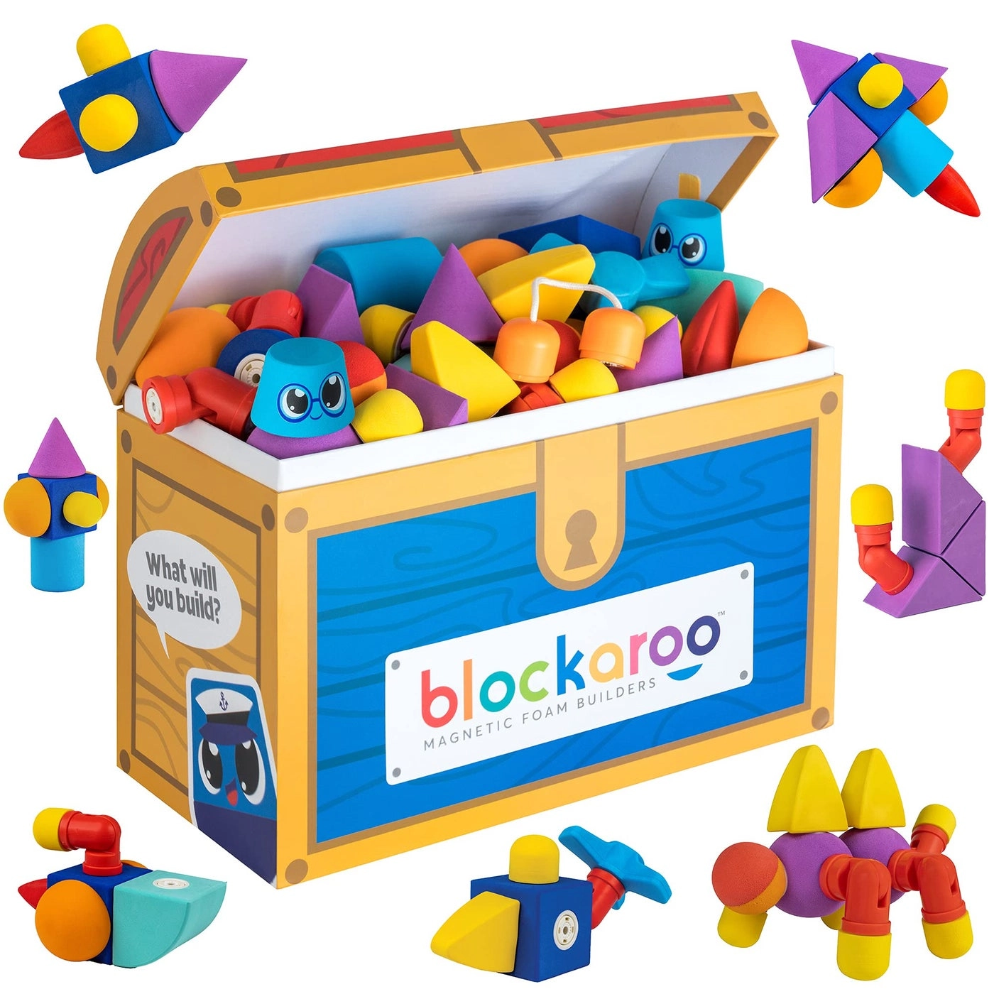 Blockaroo Magnetic Foam Building Blocks - 100 pcs