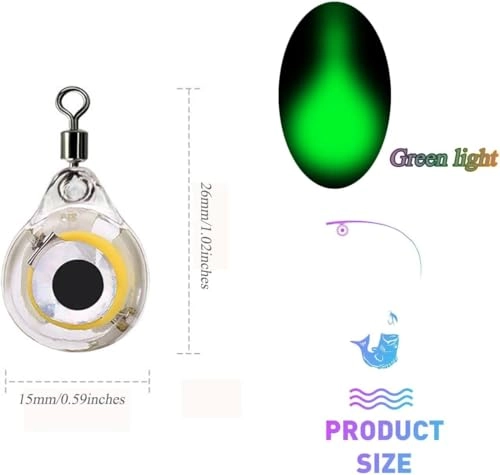 Fisheye Shaped Flasher - 10 Pack Green Mini