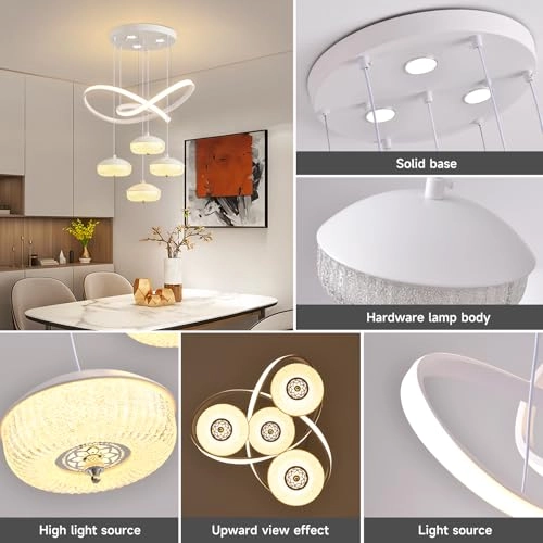 4-Light LED Pendant Light - 3-Color Adjustable Height