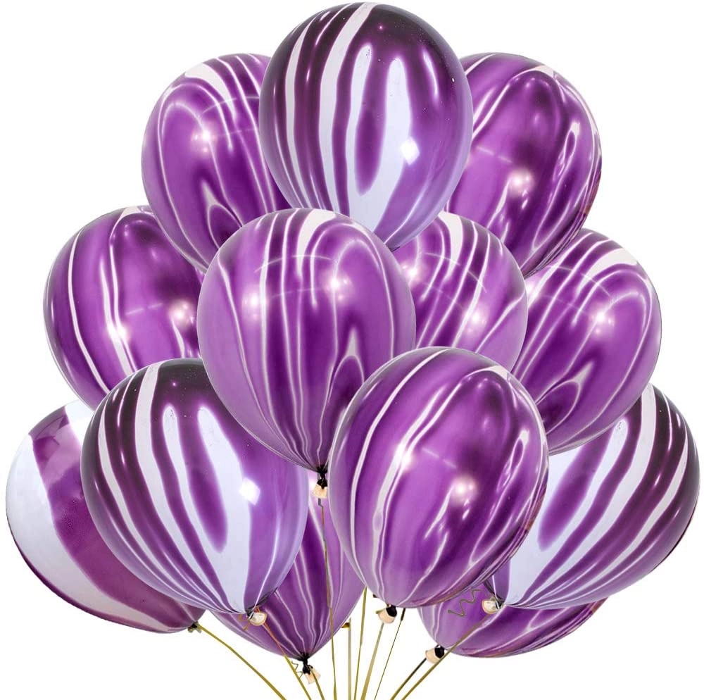 Party Time Trading LLC Marble Agate Latex Balloons - 25pcs Birthday Party