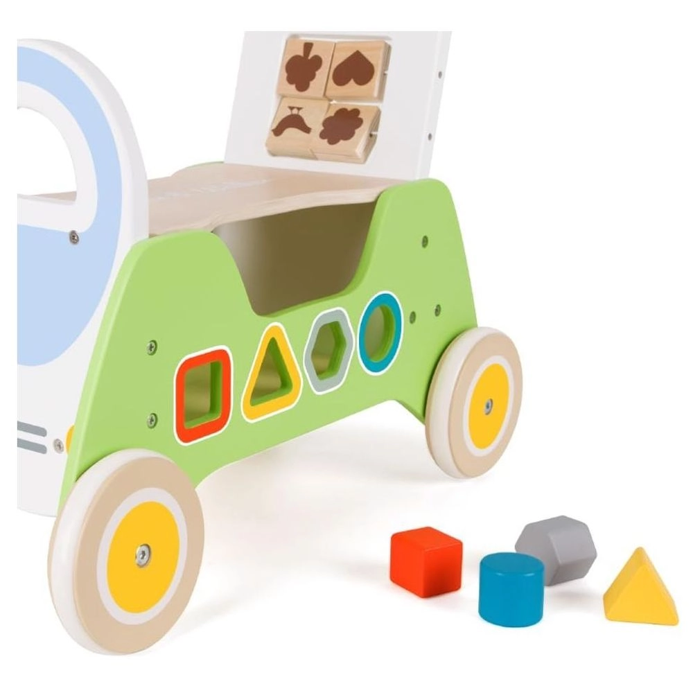 Wooden Rider And Baby Walker - 2-In-1