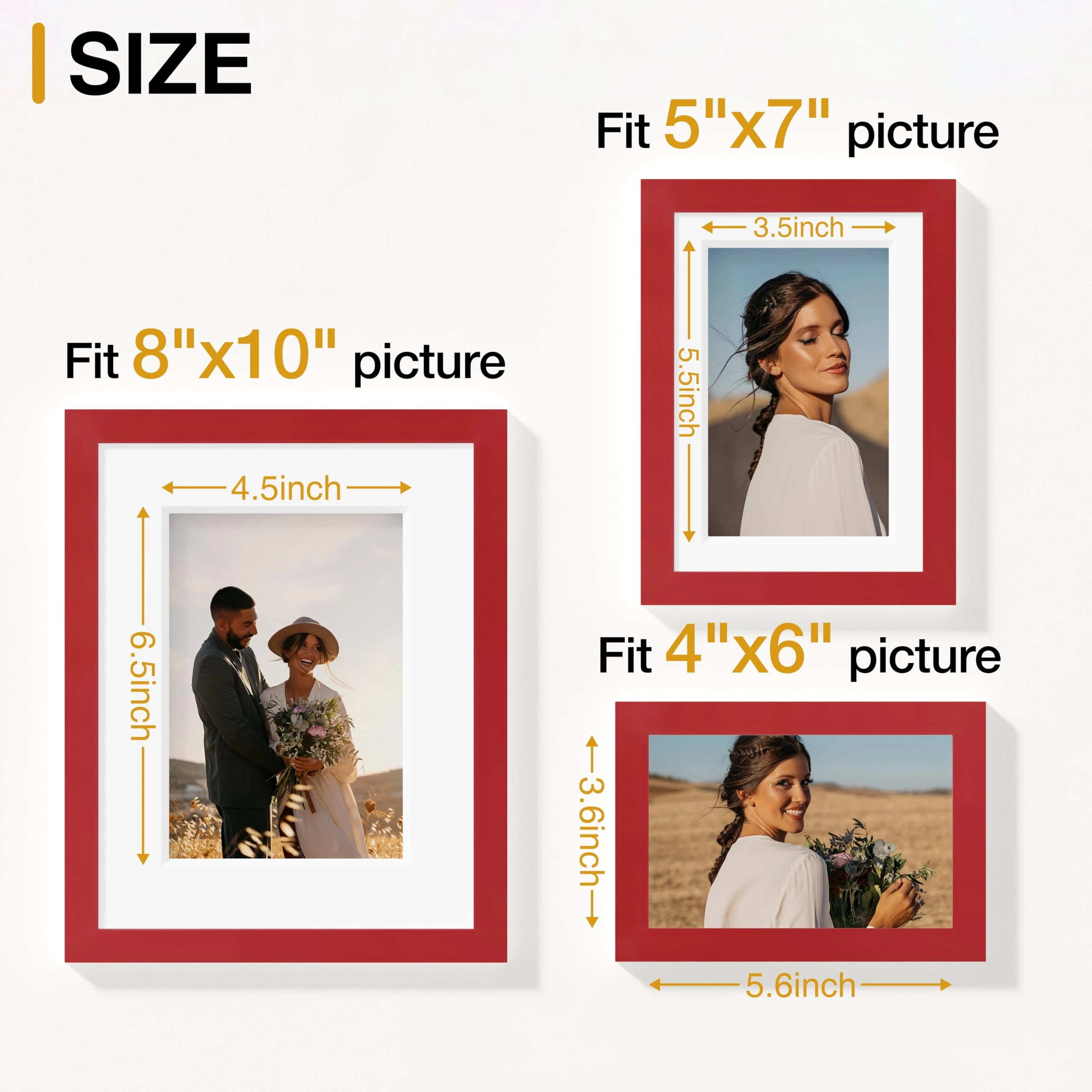 Picture Frames Set - 10 Pack Rustic Grey