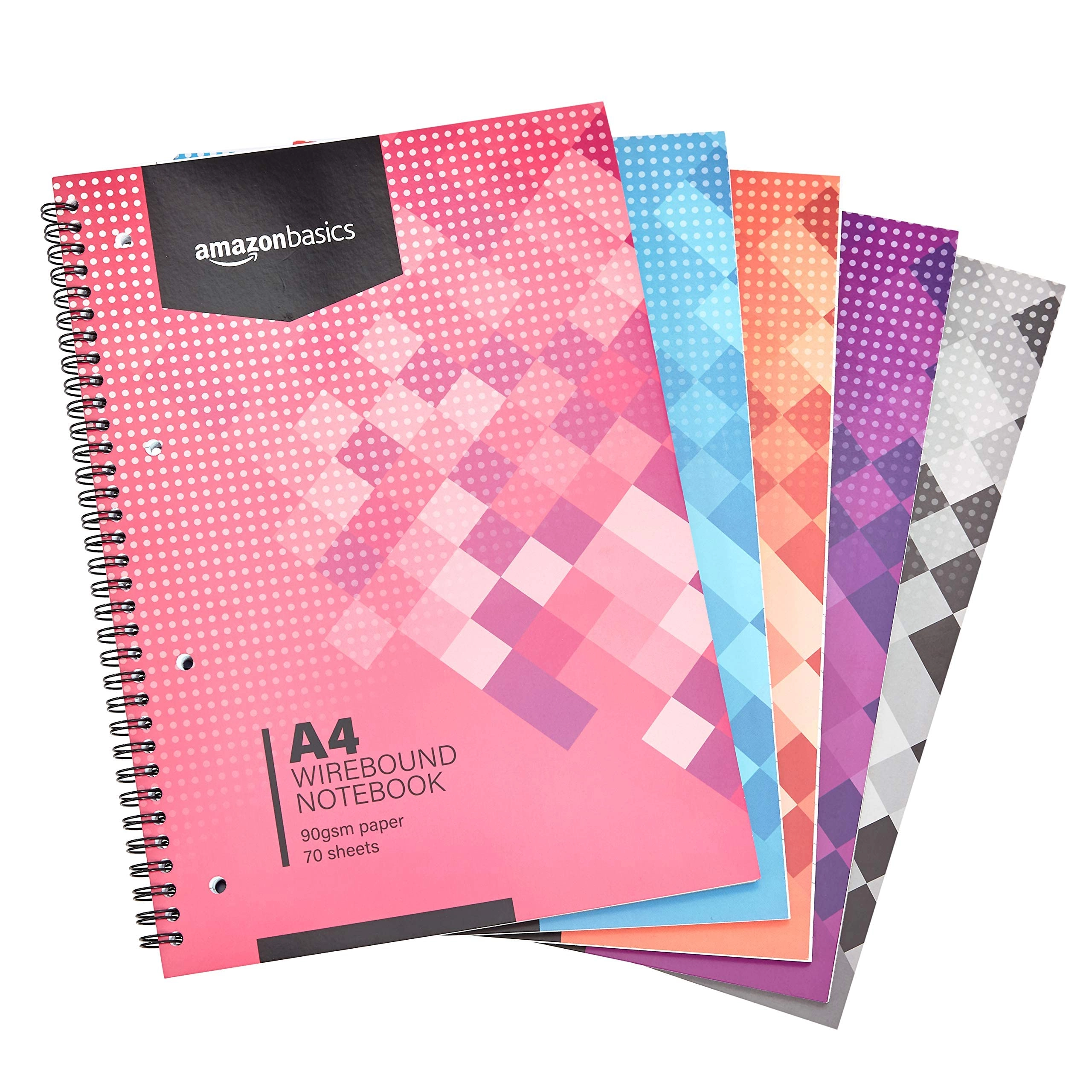 Amazon Wirebound Notebook A4 Spiral - Lined 140 Pages