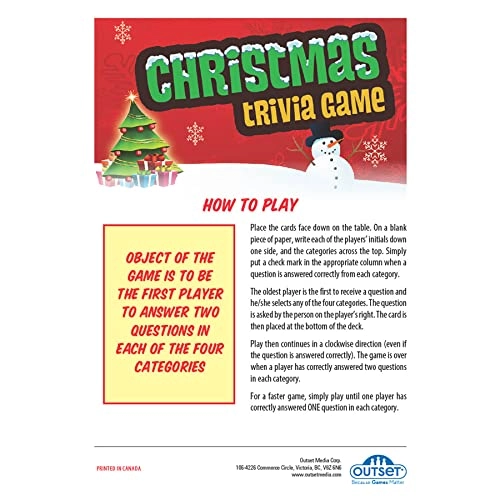 Christmas Trivia - 220 Cards - Card Game
