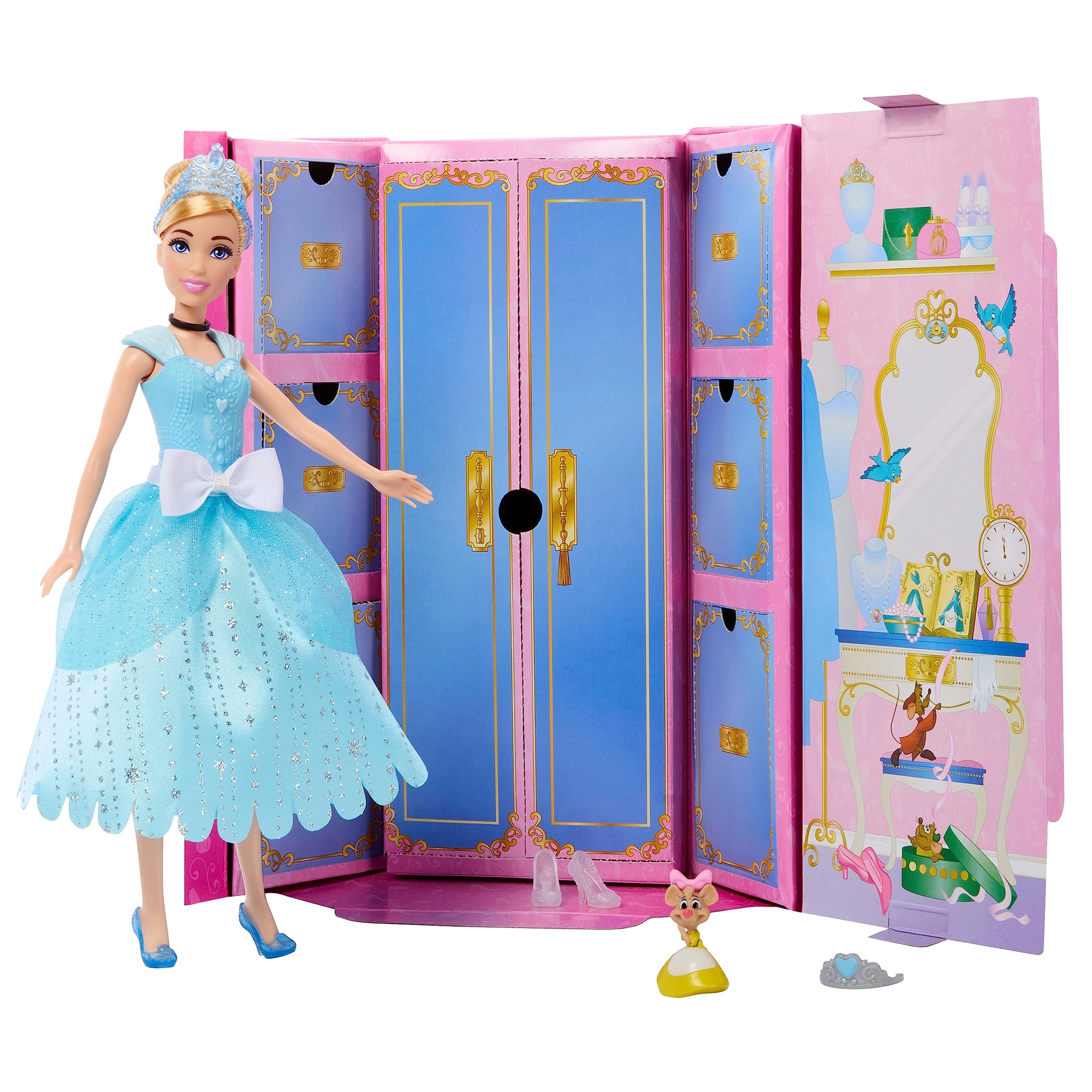 Mattel Cinderella Fashion Doll - Royal Fashion Reveal 12 fashions and accessories Set