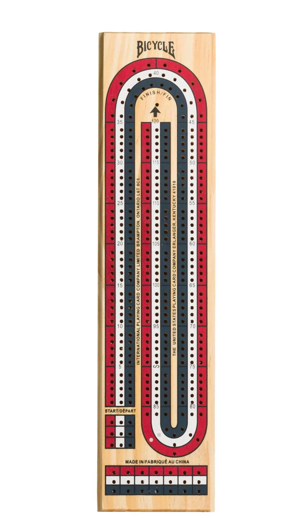 3-Track Cribbage Board - Color Coded Wooden