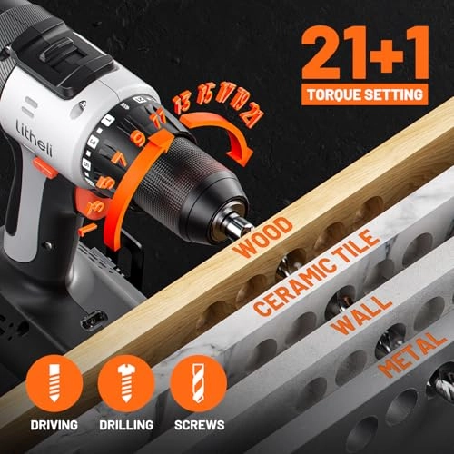Cordless Drill Driver - 20V 1/2 Inch Keyless Chuck 21+1 Clutch