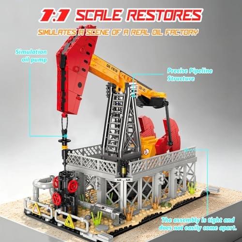 Oil Pumping Machine Building Set - 666 pcs for ages 3+