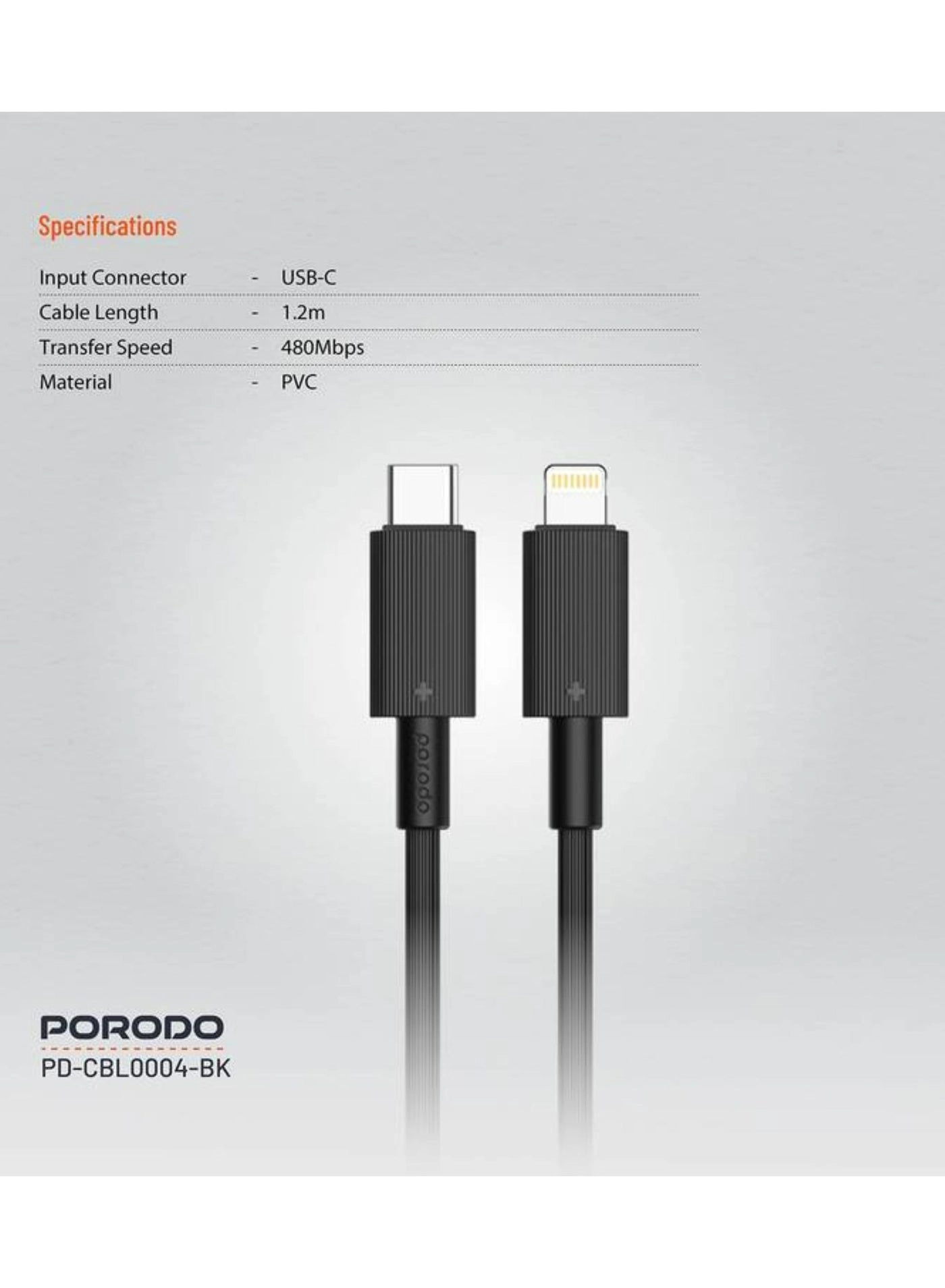 PD-CBL0004 USB-C to Lightning Cable 1.2m