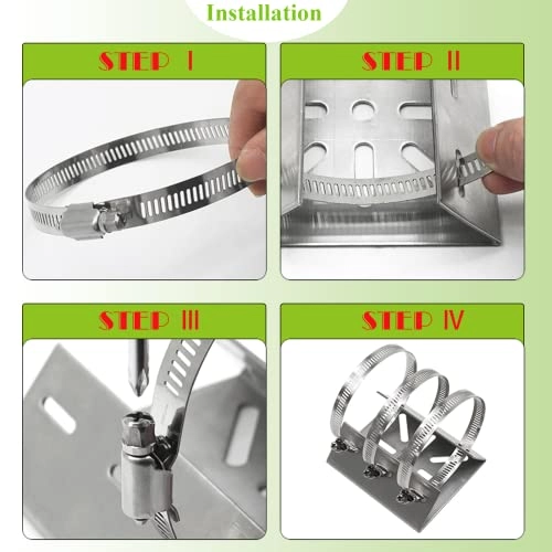 Wall Mounting Bracket - 2pcs Stainless Steel 6 Loops