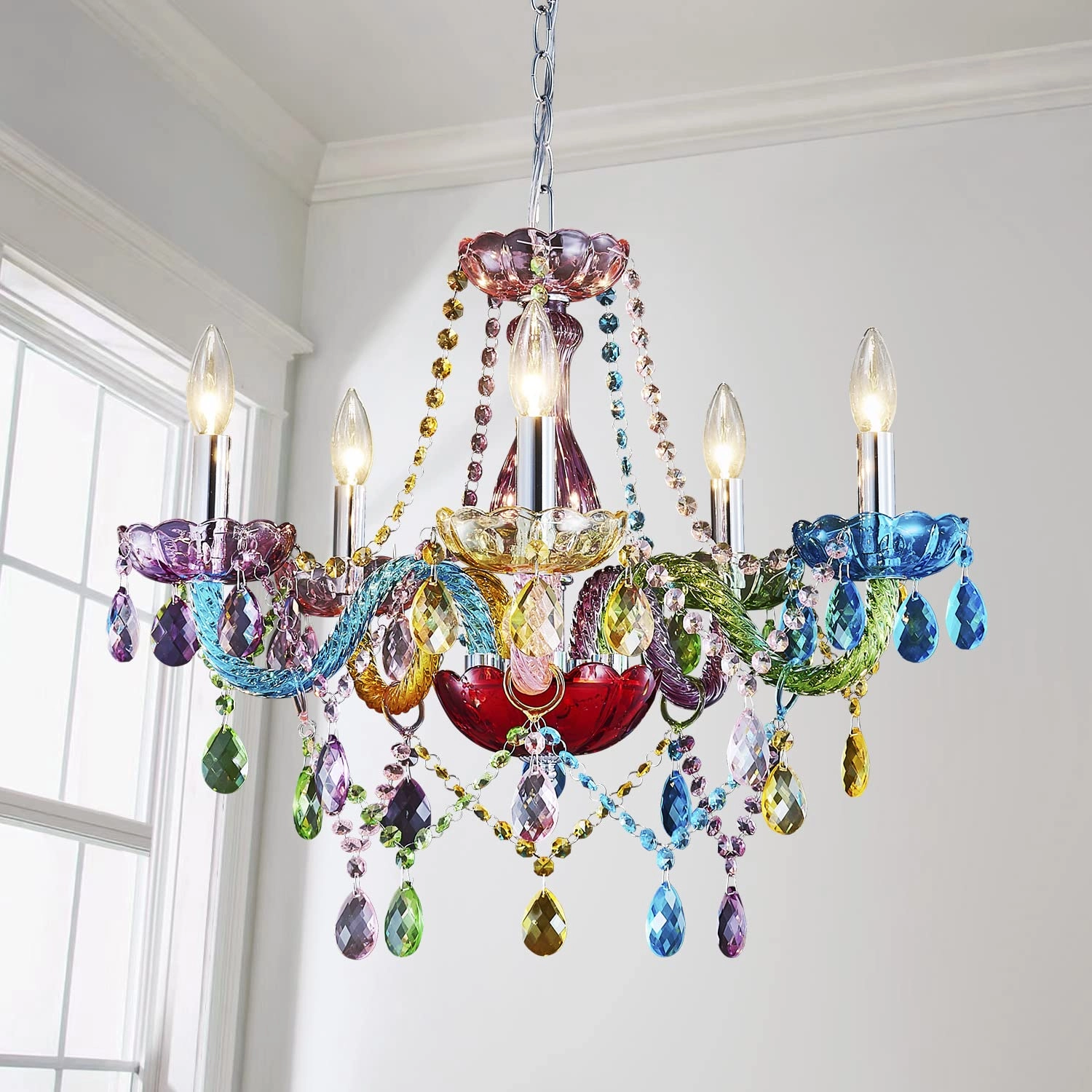 Saint Home K9 Crystal Chandelier - 5 Lights Chrome