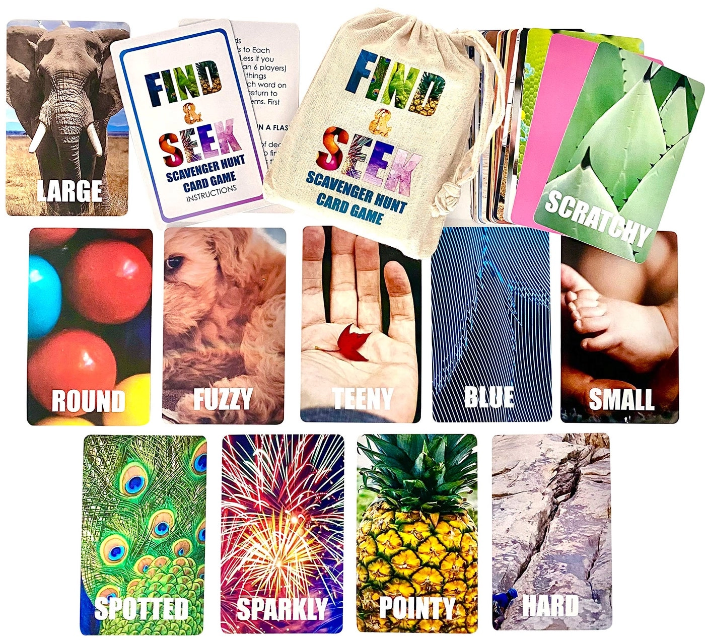 Find and Seek Scavenger Hunt Card Game - Age 3 4 5 6 Years Old & Up