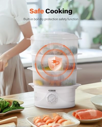 3 Tier Electric Food Steamer - 9.6 Quarts