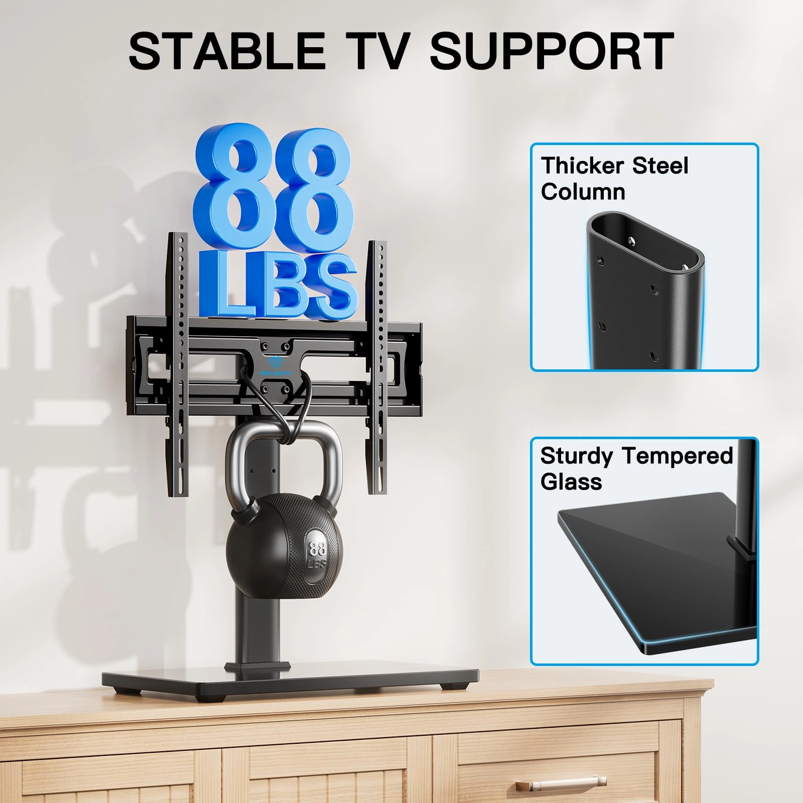 Table Top TV Stand - 22"-65" 110 pounds