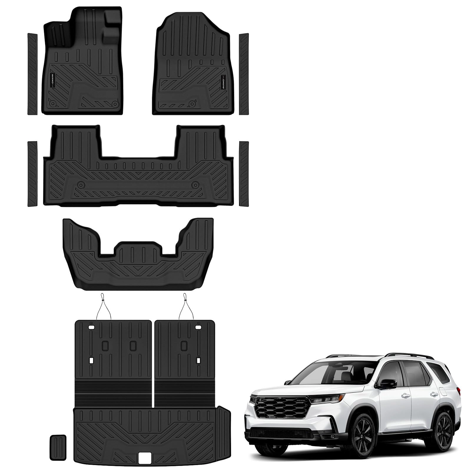 auxko All Weather Floor Mats - Honda Pilot 2026 2025 2024 2023