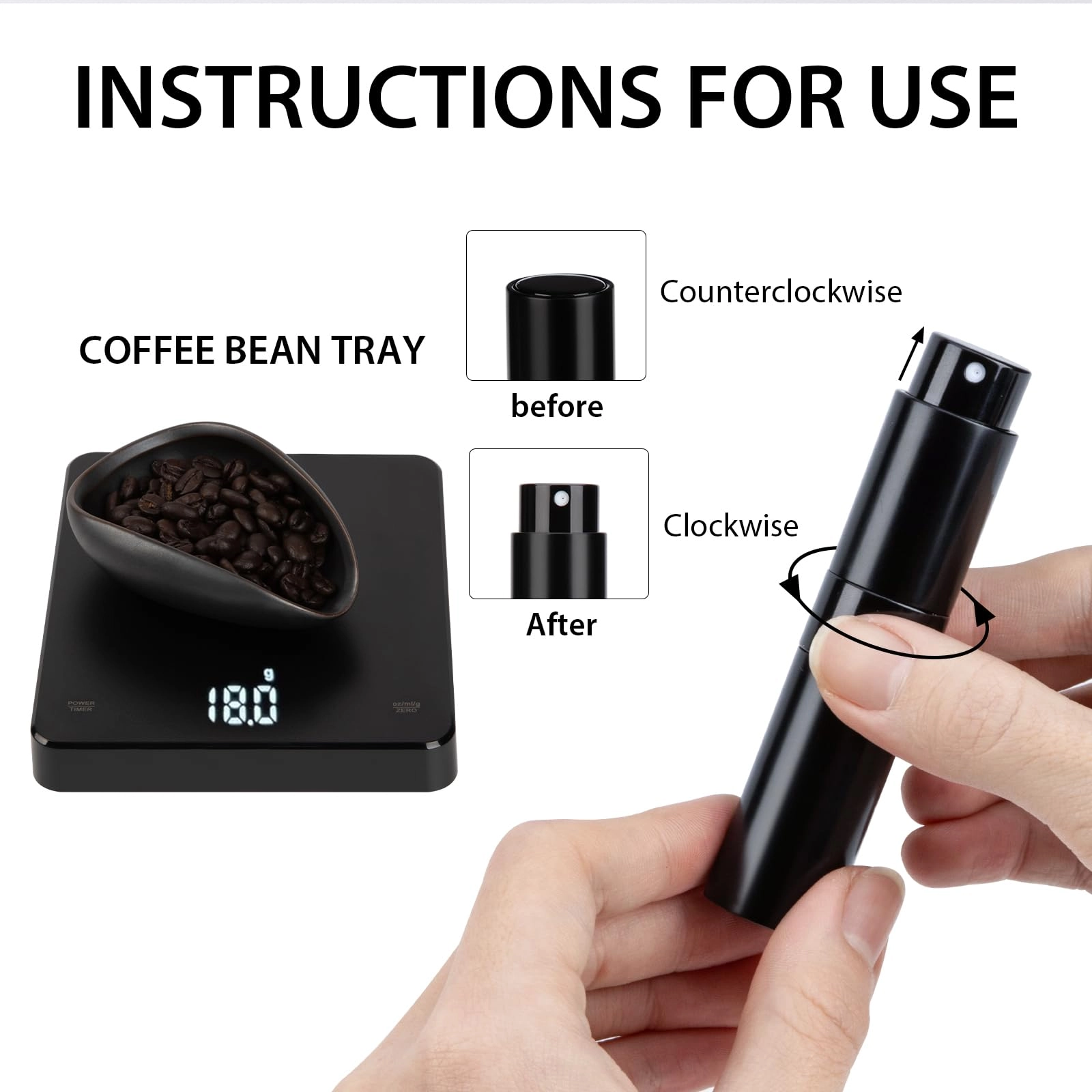 Coffee Bean Dosing Cup + Spray Bottle - 25 Grams
