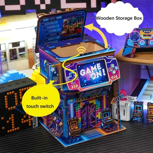 Miniature Dollhouse Kit - Automatic Lid Opening with Light Box 9"