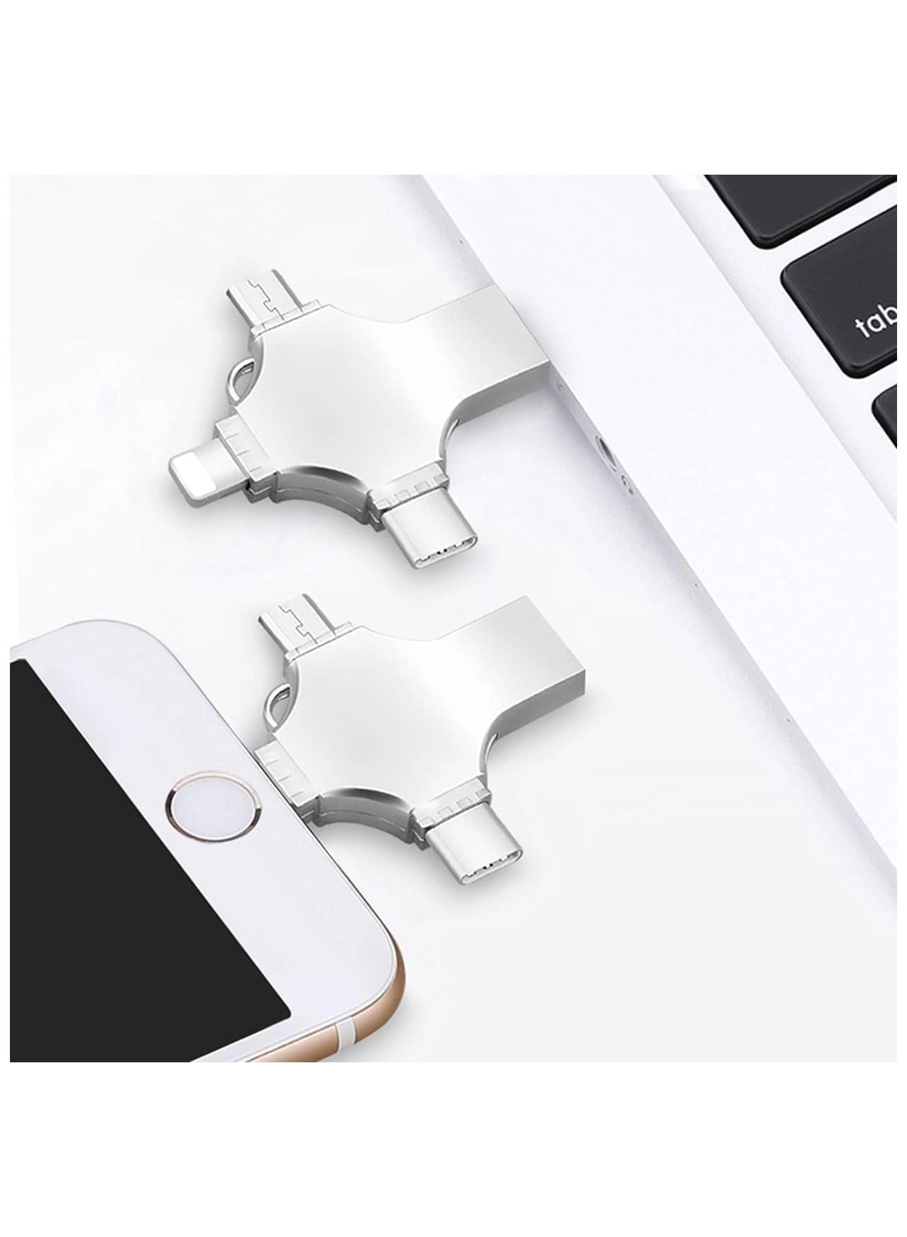 OTG 4 in 1 USB Flash Drive - USB 3.0 Lightning Type-C Micro USB 512GB