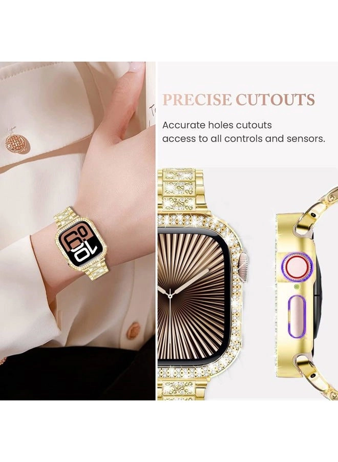 Bling Rhinestone Diamond Metal Strap 45mm Alloy