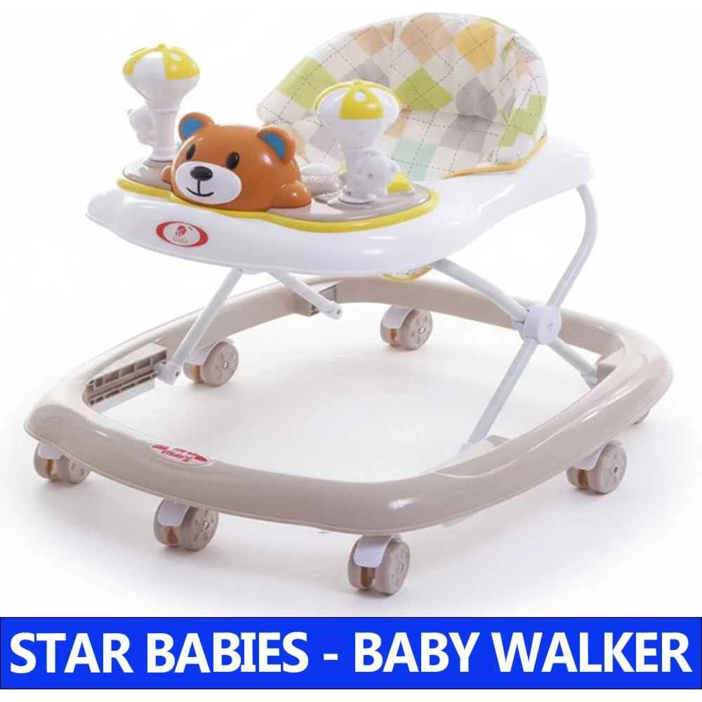 Baby Walker - Coffee + Head Protection Pillow - Blue